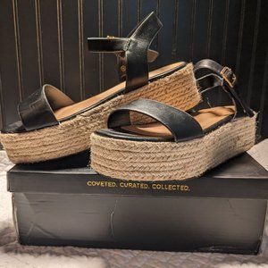 Platform Espadrilles Lulu's Corsa Black/Size 8